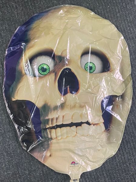 Skeleton Skull Head Shape Foil Balloon, 30in - Halloween Balloons