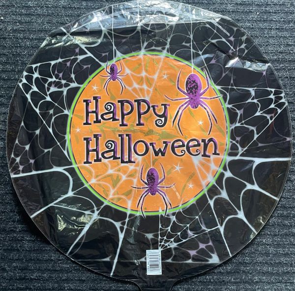 Happy Halloween Spider Web Foil Balloon, 18in - Halloween Balloons