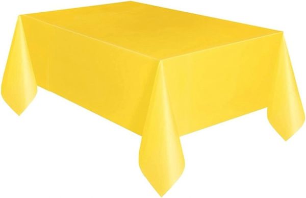 Sun Yellow Solid Rectangle Plastic Table Cover - 54x108in