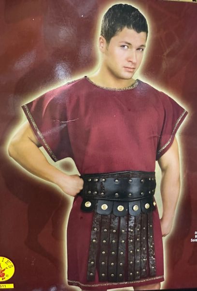 *Roman Gladiator Burgundy Tunic Costume Accessory, Men's - Halloween