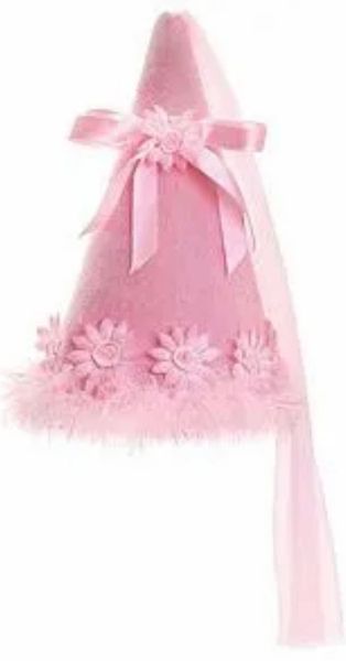 *Pink Princess Chapeau Hat, Fairy Tale Costume Accessory - Feathers, Flowers & Veil - Halloween