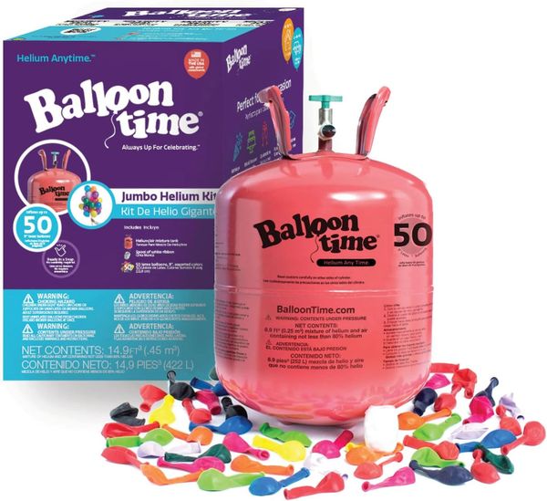 Jumbo Helium Tank, Fills 50 Count 9in Latex Balloons