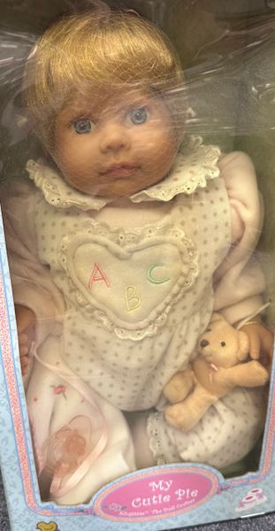 DOLL SALE - Rare Vintage My Cutie Pie Blonde Baby Doll, 12in, By Kingstate Doll Crafter