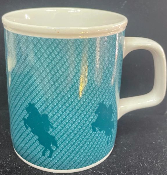 *Rare Polo Horse Coffee Mug, Teal Blue, 10oz, by Enesco - Dad Gifts - Father's Day