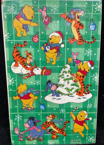 Winnie the Pooh Christmas Holiday Stickers -1 Sheet