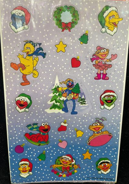 Sesame Street Christmas Holiday Stickers - 2 Sheets
