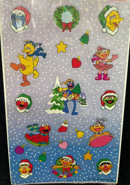 Sesame Street Christmas Holiday Stickers - 1 Sheet