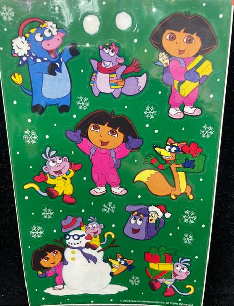 Dora Christmas Holiday Stickers - 2 Sheets