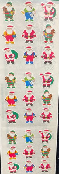Santa Clause Stickers - 4 sheets, 27 Stickers each - Christmas
