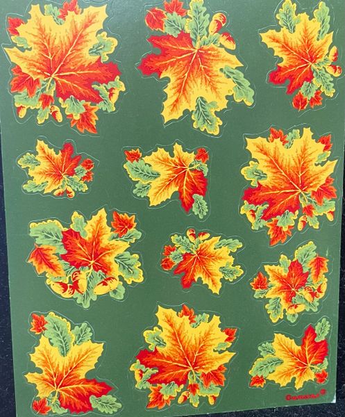 Fall Leaf Stickers - 4 Sheets - Thanksgiving