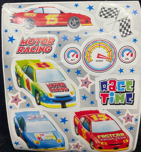 Race Car Stickers - 2 Sheets