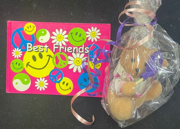 Best Friend Journal & Teddy Bear holding Balloon, 4in