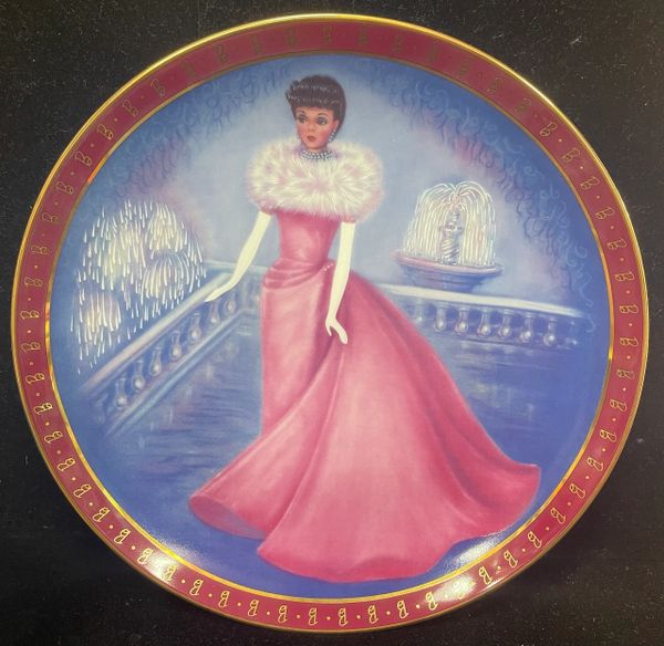 Vintage High Fashion Barbie 1960 Enchanted Evening Plate - Danbury Mint 1990