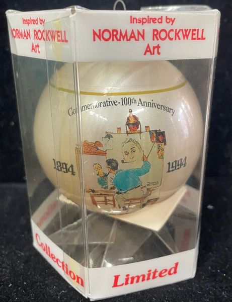 Vintage 100th Anniversary Commemorative Ornament Inspired by Norman Rockwell Art - 1894 - 1994 - Limited Edition