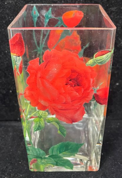 Flower Vase Hand Painted, 6in