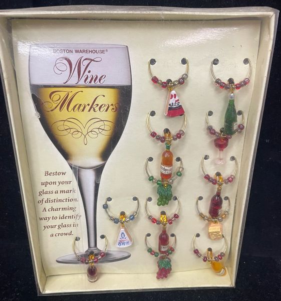 *Decorative Wine Markers, 12ct - Wine Lover Gifts - Boston Warehouse