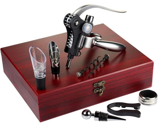 Connoisseur Corkscrew Deluxe Wood Box - Wine Opener Set - Wine Lover Gifts