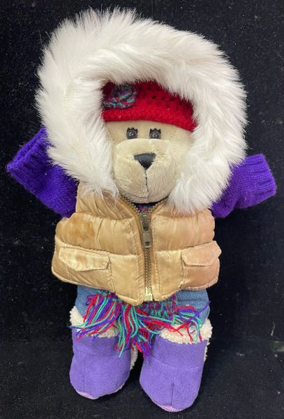 Rare Winter Dressed Girl Teddy Bear Plush, 11in - Starbucks Coffee Company 2006