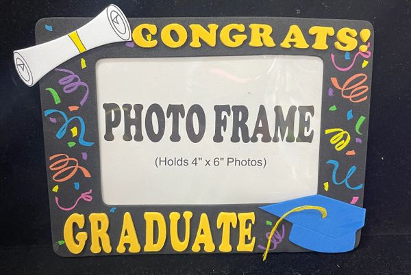 Graduation Picture Frame, 4x6 Photo - Foam Frame - Congrats Graduate