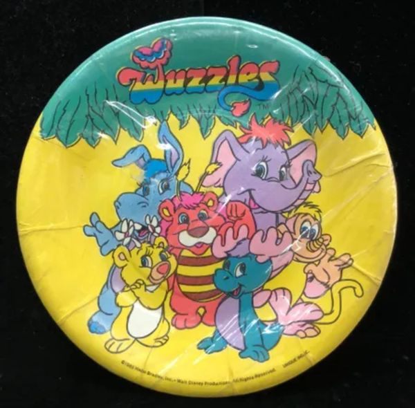 *Rare Vintage Wuzzles Cartoon Cake Birthday Party Plates, 8ct - 7in , 1985