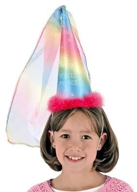 Rainbow Fairy Tale Birthday Princess Cone Hat