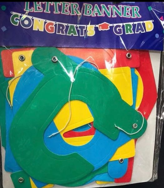 *Congrats Grad - Graduation Banner, 4ft - Colorful