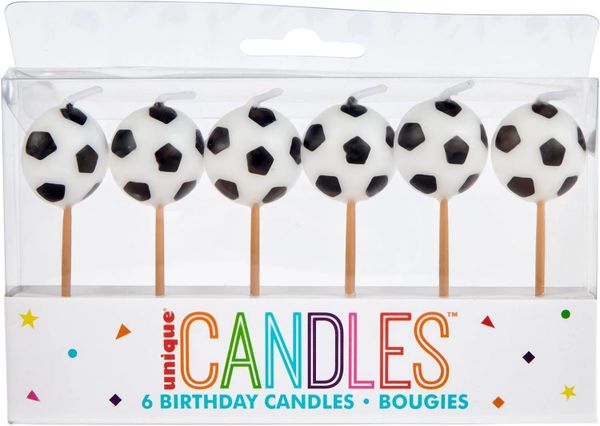 *Soccer Ball Toothpick Birthday Candles, 6ct