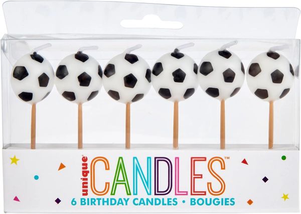 *Soccer Ball Toothpick Birthday Candles, 6ct