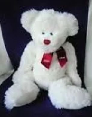 *Super Soft Derry the White Love Teddy Bear Plush XOXO Red Ribbon, 20in- by Ganz Heritage Collection