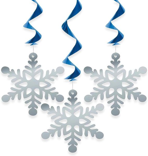 Snowflake Swirl Winter Decorations, 26in Long - 3 Swirls