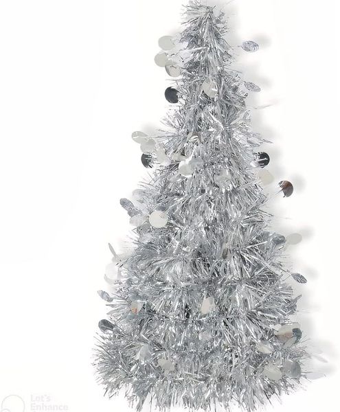 *Tinsel Tree Table Centerpiece Decoration, 10in - Christmas