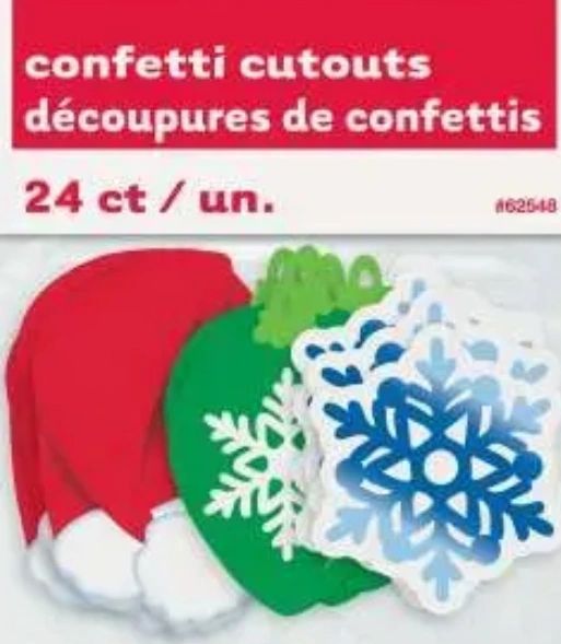 *Christmas Mini Confetti Cutout Decorations, 2in - 24pcs