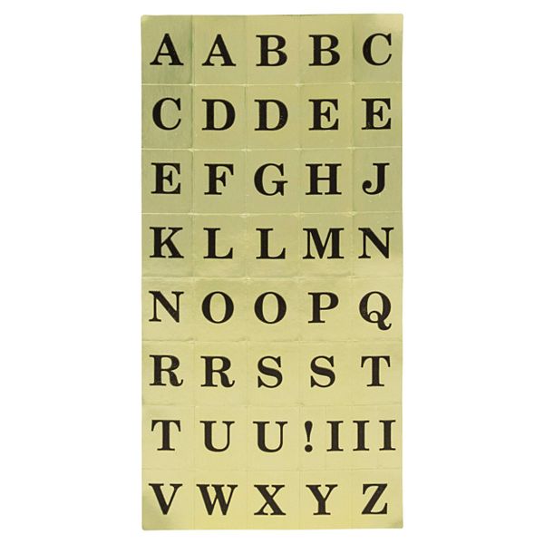 *Self Adhesive Assorted Letters, 378 labels - Gold Foil, Black