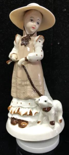 *Rare Vintage Fine Bisque Musical Figurine, 8in - By Price Products - Instrumental Gifts