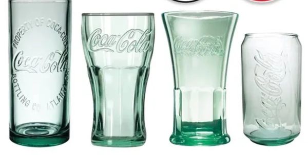 *Coca Cola Glass Cup Gift Set, 4 Unique Glass Cups - Collectors