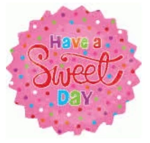 *Have a Sweet Day, Rainbow Dots Pink Foil Balloon, 17in