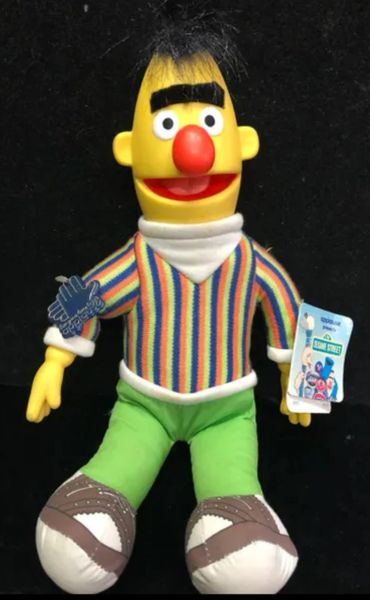 *Rare Sesame Street Bert Plush Toy Figure, 8in - by Applause