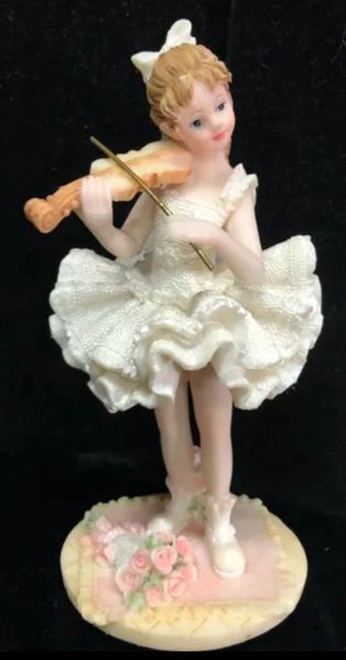 *Female Violinist in Tutu Figurine, 6in - Recital Gifts