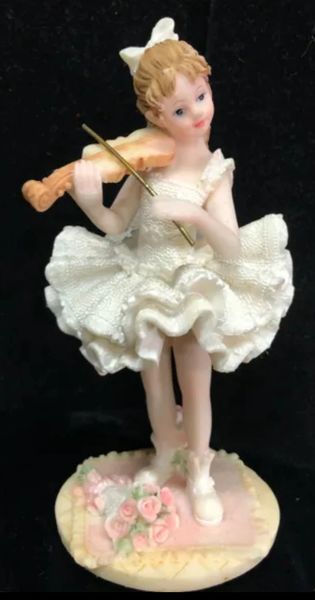 *Female Violinist in Tutu Figurine, 6in - Recital Gifts