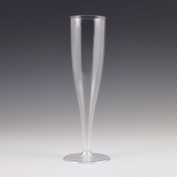 *Elegant Plastic Clear Champagne Flutes, 10pcs - 5oz