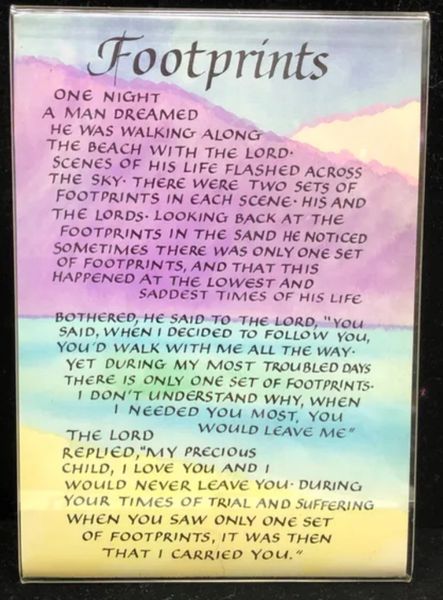*Colorful Footprints Poem in Frame - Novelty Gifts