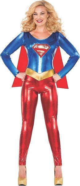 *Super Woman DC Supergirl Catsuit Superhero Costume, Women's - Halloween