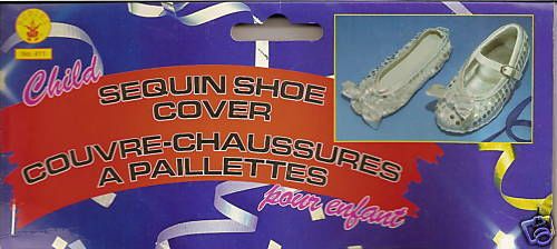 *Silver Sequin Shoe Cover Costume Accessory, Girls - Halloween