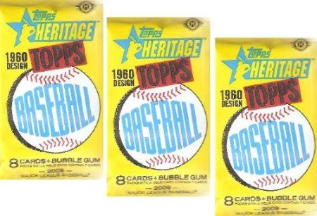 *Rare Topps Heritage Baseball Trading Cards Pack - 2009