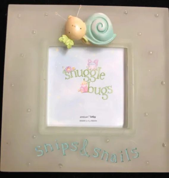 *Snips & Snails Baby Picture Frame, Snuggle Bugs, 3x3in Photo - Newborn Gifts