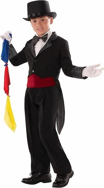 *Magician Costume, Boys Medium, Black Tailcoat - Halloween