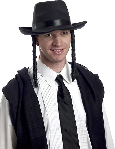 *Rabbi Hat with Payis Costume Accessory, Men's - Halloween