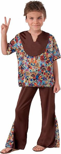 *Deluxe 60s Hippie Costume, Boys Medium - Halloween