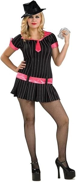 *Plus Size Gangster Moll Girl Costume Dress, Women's - Mobster - After Halloween Sale