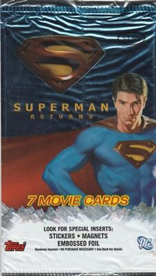 BOGO SALE - Rare Topps DC Superman Returns Movie Trading Cards, 1 Pack - 7 cards, 2006